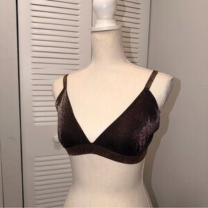 Colsie Shimmering Dark Gold Bralette Size M (B1P28)